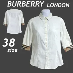 BURBERRY LONDON バーバリー ロンドン レディース 7分袖シャツ 2WAY 38 ノバチェック B 1M02-718-03 三陽商会 ホワイト系 (D011)★