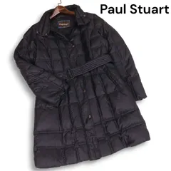 PAUL STUART ポール・スチュアート 秋冬★ ベルト ダウン コート Sz.9　レディース 黒
