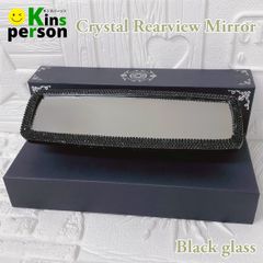 新品 キラキラクリスタルラインストーン バックミラー ブラック