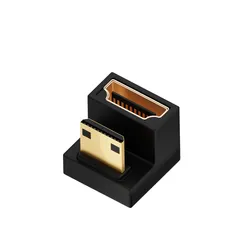 8K UHD対応 HDTV変換アダプター タイプC HDMI ミニHDMI Mini HDMIオス to HDMIメス U型 下向き HDMI延長アダプター ka10000a208