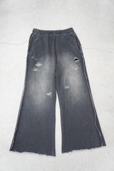 美品 24AW FREAK'S STORE フリークスストア ダメ―ジ加工 デニム スウェット パンツ 243-1463 サイズM 灰黒731P★2