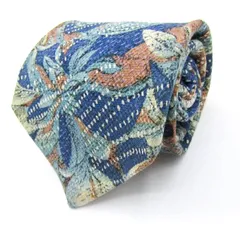 カルヴェン ブランド ネクタイ 総柄 花柄 ドット パネル柄 シルク メンズ ネイビー CARVEN 【中古】のサムネイル