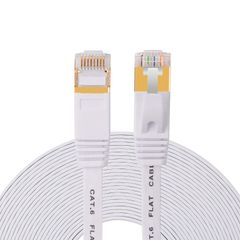 AnKuly LANケーブル (60m) フラットケーブル CAT6準拠 1Gbps/250MHz ランケーブル RJ45コネクタ 1.5mm厚 やわらか イーサネットケーブル サーバー 企業様向け 業務用 カテゴリ6(ホワイト)