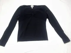 【210362】ARMANI COLLEZIONI アルマーニ コレッツォーニ  トップス　ニットセーター リボンモチーフ　長袖  ・ ブラック