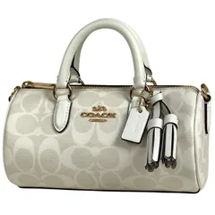 コーチ COACH シグネチャー ハンドバッグ 2WAY ショルダーバッグ レーシー クロスボディ 筒型 ハンドバッグ コーティングキャンバス ホワイト CK689 レディース 【中古】