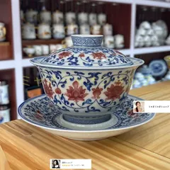 蔵出 中国骨董 中華帝国 景徳鎮製清王朝龍紋蓋付お茶コップセット アンティーク THE-SECRET-GARDEN シノワズリ 清 王朝 皇帝 置物 中国 3対