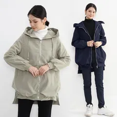 ジャケット マウンテンパーカー レディース コクーンシルエット ブルゾン ダブルファスナー 体型カバー 長袖 ビッグシルエット コート アウター 羽織り オーバーサイズ ジャンパー フード 韓国ファッション 秋 冬  ririt301