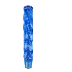 新品 [SCGEHA] 汎用 クリスタルシフトノブ バブル 泡入り アダプター付き 3カラー 30cm（ブルー）