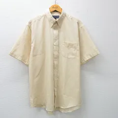 XL/古着 半袖 シャツ メンズ 90s ボタンダウン 薄黄 イエロー 25apr23 中古 トップス
