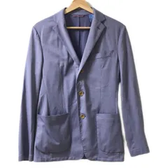 COMME CA MEN(コムサメン) ジャケット サイズS メンズ - ネイビー×ライトグレー 長袖/ストライプ/春/秋