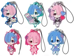 【中古】ストラップ(キャラクター) 全6種セット 「Re：ゼロから始める異世界生活 ラムとレムがいっぱいカプセルラバーストラップ」
