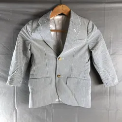 ポロバイラルフローレン Polo By Ralph Lauren ジャケット キッズ ストライプ 裏地付き フェイクポケット イタリア製 水色 白 120センチ 2025082900398