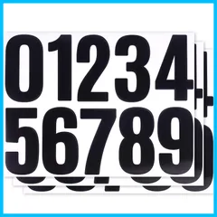 【新着商品】数字 シール 大きい アルファベット ステッカー 番号 ナンバーシール文字シール 防水 白 黒 ブラック ホワイト 3枚セット (4インチ ブラック 数字)