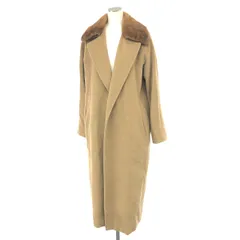 MAX MARA マックスマーラ メインライン　白タグ ミンクファー付き ロングコート サイズ:38  ベージュ  カシミヤ混 レディース 　243001001482