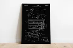●2枚購入で1枚無料●A3ポスター(他サイズ可能) pt-0003-6  パテント 特許 ポスター ヴィンテージ レトロ 拡張可能なキャンプトレーラー_1957_特許_黒