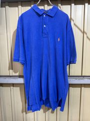 406 Polo  Ralph Lauren 半袖 ポロシャツ ラルフローレン L ブルー 夏 シンプル オレンジ 古着卸アメリカ仕入