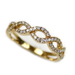 BELLESIORA ベルシオラ K18YG イエローゴールド ツイストマーキス リング・指輪 40081311002 ダイヤモンド0.23ct 10号 2.4g レディース 中古 美品