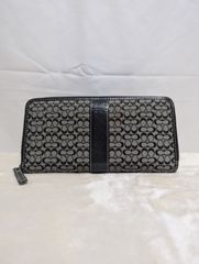 COACH 長財布 黒 グレー シグネチャー コーチ 財布