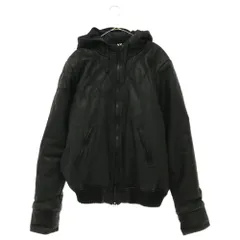 Y-3 (ワイスリー) フーデッド レザージャケット ブルゾン ブラック F47283のサムネイル
