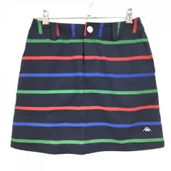 カッパ スカート ネイビー×ブルー×レッド ボーダー  レディース S ゴルフウェア Kappa