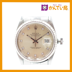 ROLEX ロレックス デイトジャスト 16234G X番 腕時計 シルバー 10P ダイヤ 旧留め 自動巻き ホワイトゴールド  コンビ メンズ