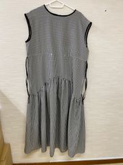 A【A4-80】◇natural couture  Fサイズ    ワンピース　　白黒　チェック柄