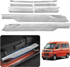 ダイハツ 新型アトレー S700系 スカッフプレート サイドステップ 内/外側 Atrai 6代目 令和3年12月-現行 サイドステップカバー パーツ 保護パーツ 汚れ防止 傷防止 専用設計 アクセサリー ステンレス サイドシル フロント・リアセット8P