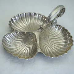 イギリスのシルバープレートのシェル型パニエ28.5×24×7.5cm gc-1692