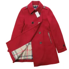 バーバリー ロンドン BURBERRY LONDON タグ付 ダブルコート ナポレオンコート ジャケット 裏地ノバチェック 赤 レッド 38 約M 1126 STKのサムネイル