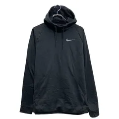 NIKE ロゴスウェット パーカー ナイキ M ブラック プルオーバー 裏起毛 ドライフィット 古着卸 アメリカ仕入 a611-6023