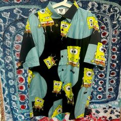 SpongeBob 柄シャツ 個性的 派手 メンズ 新品 ハイデザイン SpongeBob Tシャツ 半袖シャツ 速乾 派手 お洒落 デザイン 夏 レトロ 個性的 奇抜  攻め 前衛的 ビンテージリプリント vintage riprint 古着