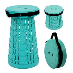 折りたたみ椅子 軽量 コンパクト 伸縮 アウトドアチェア ポータブルチェア 耐荷重250kg 伸縮スツール　ベビーブルー