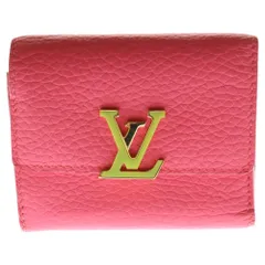 LOUIS VUITTON (ルイヴィトン) ポルトフォイユカプシーヌ XS バイカラー レザー コンパクトウォレット 2つ折り財布 ピンク/イエロー M81203 RFID レディース