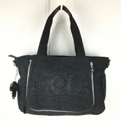 KIPLING/キプリング　トートバッグ　黒/ブラック　マスコットチャーム付き/ゴリラ　管NO.yB14-36<sale>