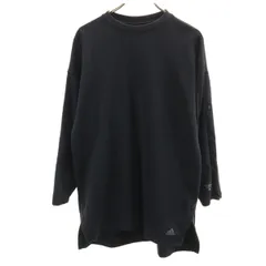 adidas アディダス 長袖 スウェット ロング トレーナー S ブラック チュニック丈 レディース 古着