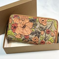 GUCCIグッチ フローラプリント ラウンドジップ 長財布バンブータッセル