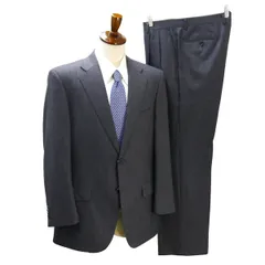 REGAL 2つボタン シングルスーツ 袖口3つボタン AB6 L ダークグレー 暗灰色 ストライプ ツータック 春秋冬 A9R2706  5NG099 【送料無料】【中古】【メンズビジネス】202507