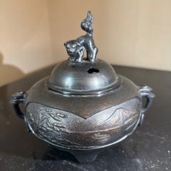骨董 獅子香炉 金属製 乾隆年製 アンティーク - メルカリ