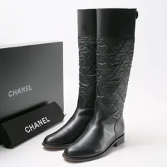 CHANEL ロングブーツ　ブーツ　24.5 鑑定済み　正規品　翌日発送 2025年最新】シャネル ロングブーツの人気アイテム - メルカリ