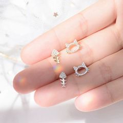【ピアス】送料無料 ねこピアス 猫アクセサリー S925 シルバー 925  金属アレルギー対応  非アレルギー  オシャレ 猫柄 可愛い 女子  キャット ネコ かっこいい  猫雑貨 八千代 猫グッズ 千葉 cats earrings
