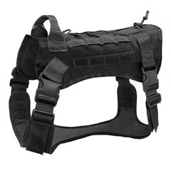 犬 ミリタリー ハーネス 首輪 軍犬 k9 大型犬 中型犬 犬用 服 ブラック