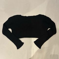 BASERANGE ベースレンジ cropped knit ニット ブラック size:M/L【代官山A07】