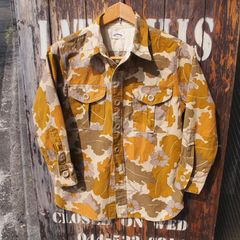 【Hollywood Ranch Market 】 ハリウッドランチマーケット ハリラン 聖林公司 迷彩 カモフラ ワークシャツ 七分袖 シャツ