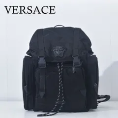 l21【極美品】現行品　ヴェルサーチ　メデューサ　ブラック　ナイロン　リュック ☆極美品☆】VERSACE バックパック リュック メデューサヘッド