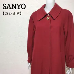 サンヨー SANYO カシミヤ使用 レトロ ラグランスリーブロングコート ゆったり 9AR