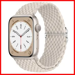 コンパチブル Apple Watch バンド ブレイデッドソロループ ベルト 無段階に調整な緩み防止バックル デザイン ファッションで快適な伸縮性で通気性の良いストラップ アップルウォッチシリーズ SE 10 9 8 7 6 5 4に対応 (42mm 41mm