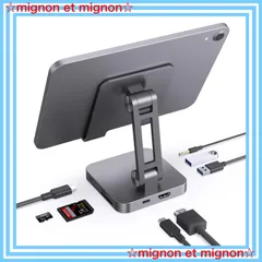 【スピード発送】ドッキング USB-C ステーション、TV 用 1 4K HDMI in アダプター、ポータブル 100W 7 PD USB USB マルチポート ドングル、2 強化された x USB - 3.0、カード リーダー、iPad ハブスタンド Pr