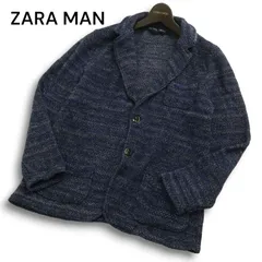 イタリア製★ ZARA MAN ザラ マン 秋冬 ニット★ ジャケット カーディガン Sz.M メンズ 紺 ネイビー