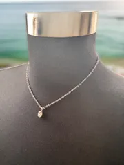 45cm シルバー スワロフスキー製ペンダント クリスタルネックレス クリア 透明 小豆チェーンネックレス ジュエリー アクセサリー エレガント 華やか 輝く 流行 キラキラ ファッション メンズ レディース ハイブランド品質 45センチ 短め ショート