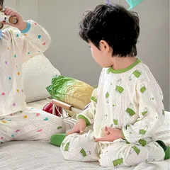 パジャマ 上下セット 綿 部屋着 ルームウェア 寝間着 女の子 男の子 ガールズ 小学生 長袖 子供服 トップス パンツ キッズ カジュアル 快適 肌触りがいい 春 夏 秋 Z2Xy246